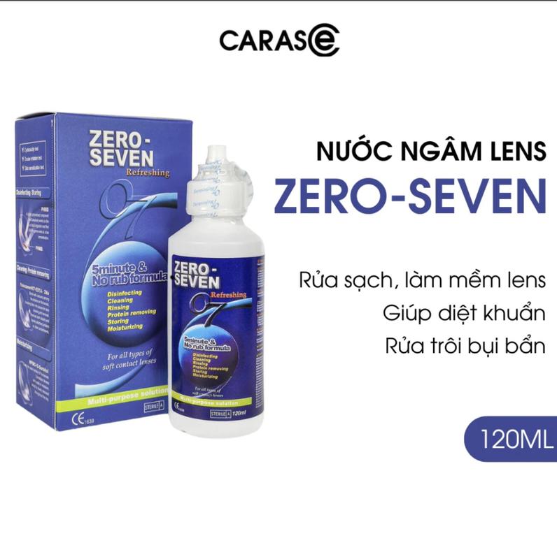 Nước Ngâm Kính Áp Tròng Zero - Seven 160ML - CARASE giúp rửa sạch khử trùng bảo quản và kéo dài tuổi thọ lens 