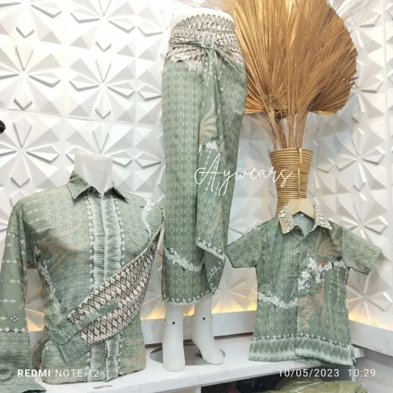 Batik Couple keluarga/ Kemeja batik Couple Ar_sage/ Kemeja batik anak/Kemeja batik seragaman / ROK prisket Dewasa Kondangan Motif Panjang Baju