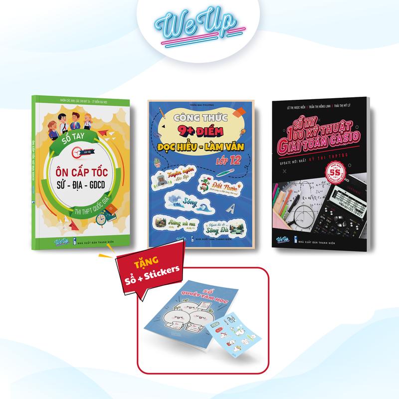 [ TẶNG COMBO SỔ & STICKER ] KHI MUA Combo Sách Lớp 12: Công Thức 9+ Điểm Đọc Hiểu - Làm Văn 12, Sổ Tay Ôn Cấp Tốc Sử - Địa - GDCD, Sổ Tay 100 Kỹ Thuật Giải Toán