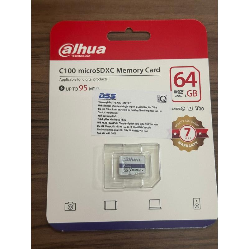 Thẻ nhớ Dahua 32 - 64  - 128 GB Class 10 tốc độ 95MB/s bảo hành 2 năm 3