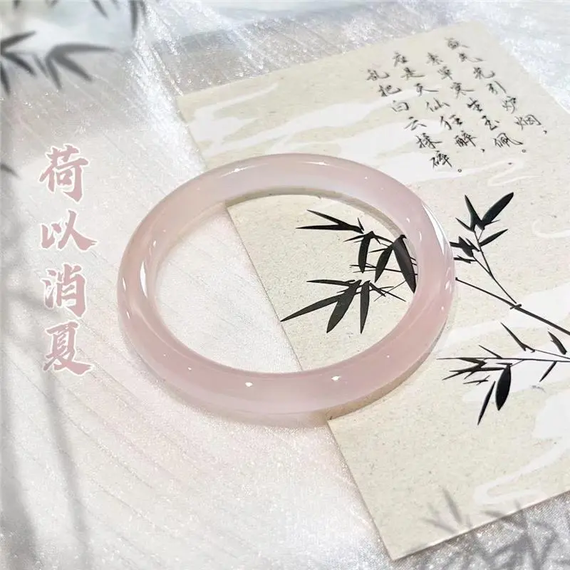 Vòng Tay Màu Trắng, Chất Liệu Thủy Tinh Trong Suốt Băng, Vòng Tay Dày Phụ Kiện Đeo Tay Caro Nam Nam Châm 1