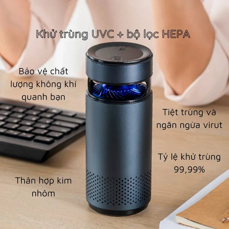 Máy Lọc Không Khí Ô Tô E-L3, Sử Dụng UVC Và Bộ Lọc HEPA Kép Khử Trùng Diệt Khuẩn Làm Sạch Không Khí Thiết Kế Hợp Kim Nhôm Sang Trọng, Gia Dụng Gia Đình 2
