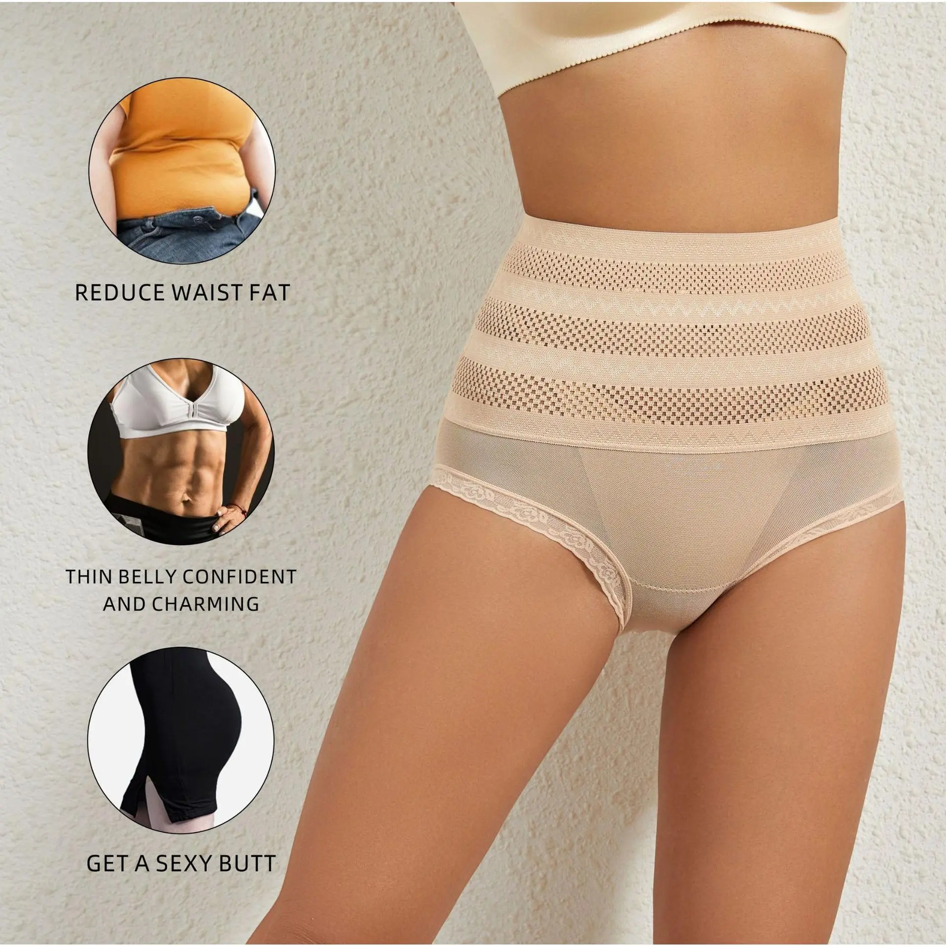 New High-Waisted Breathable Tummy Control Pants Postpartum Belly Reduction Triangle Pants Body Shaping Hip Lift Pants Shapewear Underwear