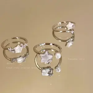 ꕤSTYꕤ  K106 Cincin Bintang Silver – Hadiah Romantis Estetik