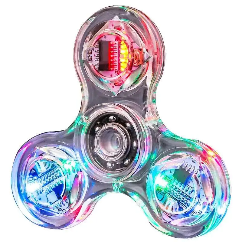 Fidget Spinner, Lampu LED Berkilau Kristal, Mainan Gelisah, Berputar Tangan, Bercahaya dalam Gelap, Mainan Melegakan Tekanan EDC, Giroskop Kinetik, Untuk Kanak-kanak Stress Stress Relief glow  dark  toys