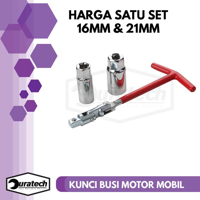 Kunci busi flexible 16 21 mm set kunci busi t mobil motor spark plug socket - Alat pembuka busi kendaraan kunci T pasang copot busi set 3pcs kunci busi set 1