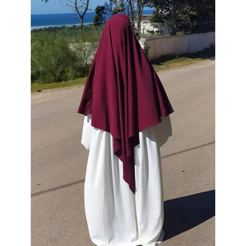 ชุดละหมาดอีดสำหรับผู้หญิง khimar ยาวพร้อมผ้าคลุมหน้า ฮิญาบอิสลาม เสื้อแขนกุด abaya jilbab ชิ้นเดียว เดือนรอมฎอน เสื้อผ้าอาหรับมุสลิม