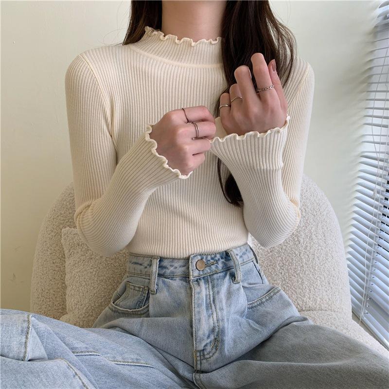 Áo Len Tăm Cổ 3p Giữ Nhiệt Cho Nữ Áo Len Cổ VIỀN BÈO Dễ Phối Đồ Cho Nữ ML8008 2024 Women