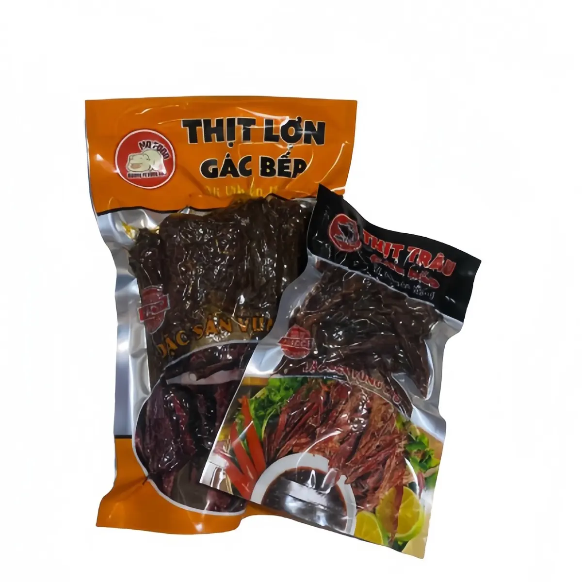COMBO QUÀ TẶNG - 500GAM THỊT LỢN + 200GAM THỊT TRÂU  GÁC BẾP HÀ GIANG + KÈM CHẨM CHÉO(2 gói) Ăn Vặt Food Snack Thức Ăn
