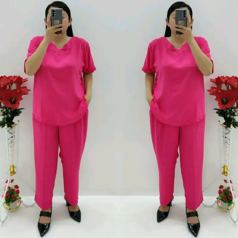 baju tidur piyama wanita/Stelan CP Cringkel Polos V Standar Dan Jumbo 4