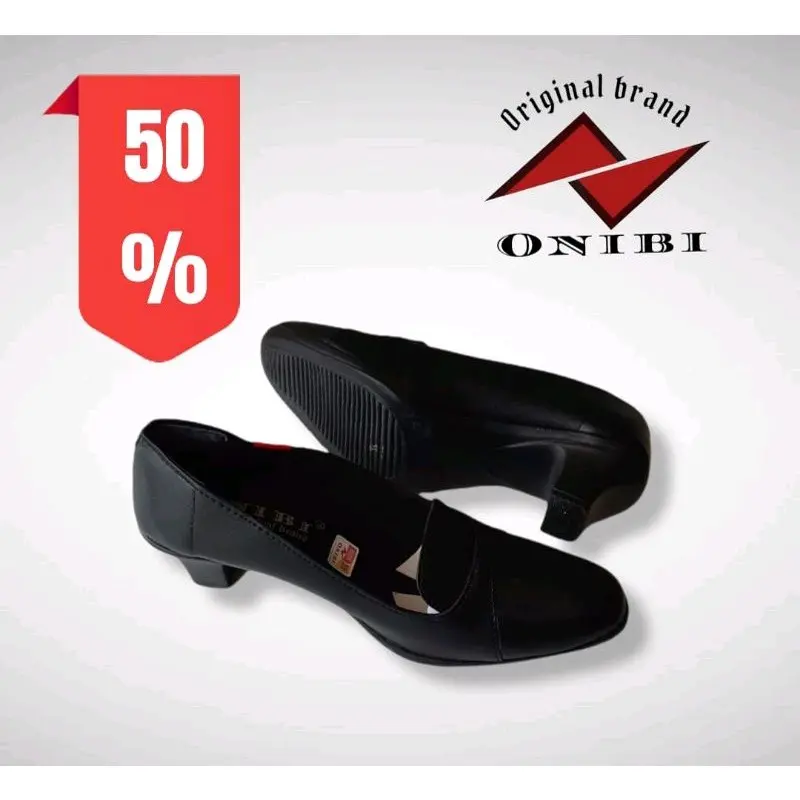 Sepatu Cewek Onibi Formal Pantofel Polos Round Toe Open Toe Square Toe Hak Setengah (3-5 cm) Bisnis Heels Shoes Wanita