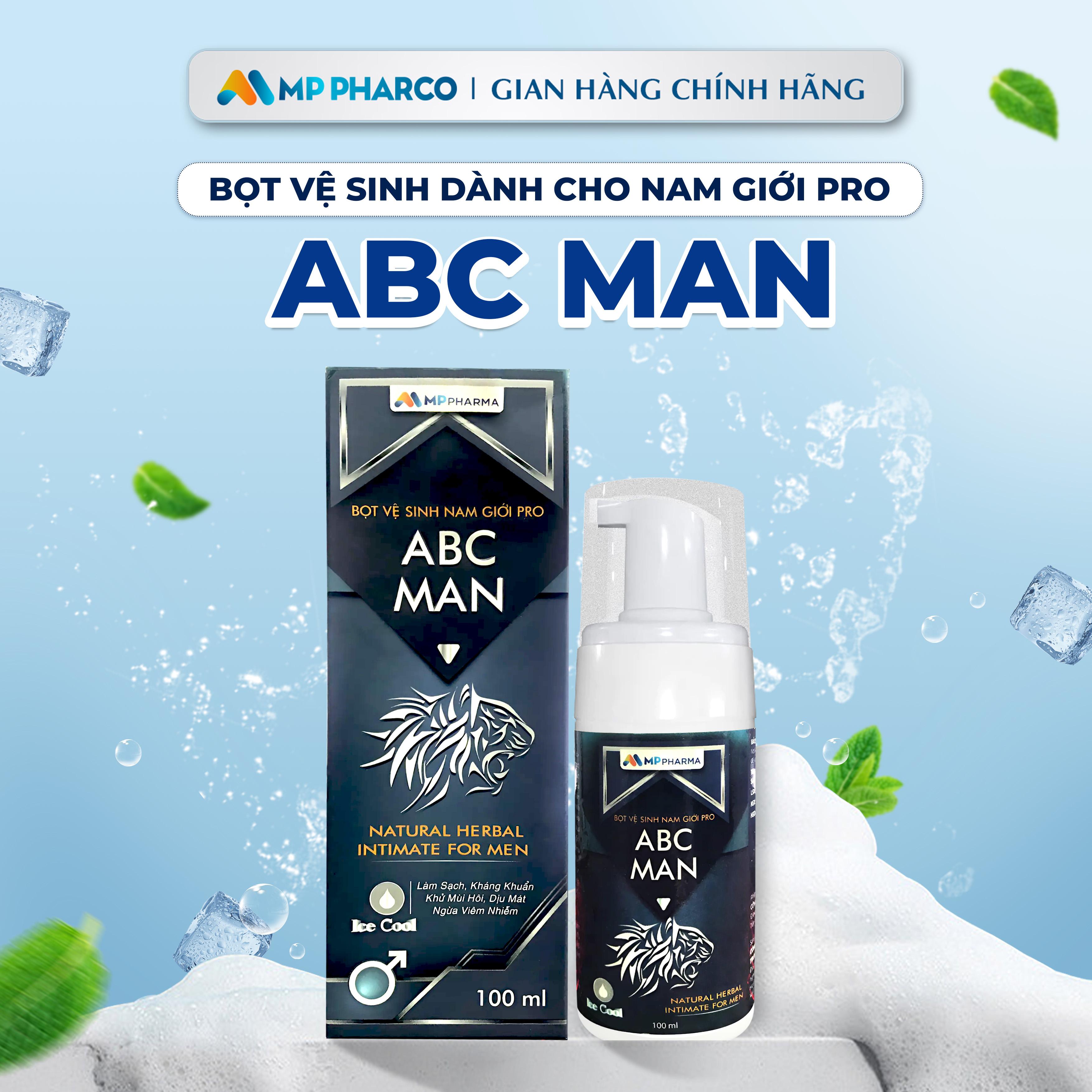 V31 Dung dịch vệ sinh nam giới tạo bọt ABC MAN, Bọt vệ sinh nam the mát hương nước hoa 100ml