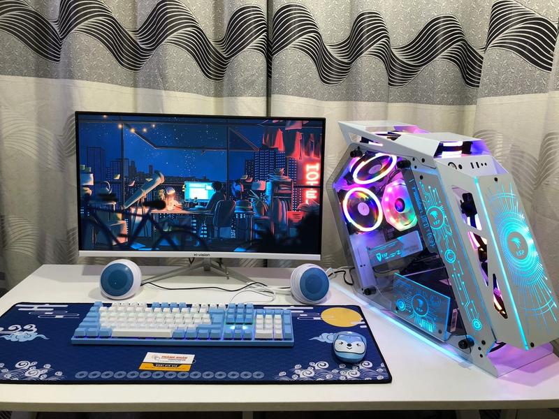 Máy Tính Chơi Game Case RoG  Trắng Core i5 4570 Ram 8GB SSD 256gb Vga GT 730 2GB + Màn Hình 22in/24in/27in.