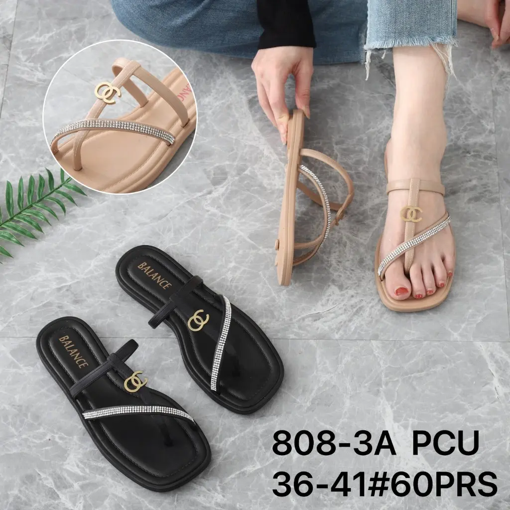 GM988 Sandal Wanita Flat Jepit Silang Casual Import 808/808-3A CUCI GUDANG