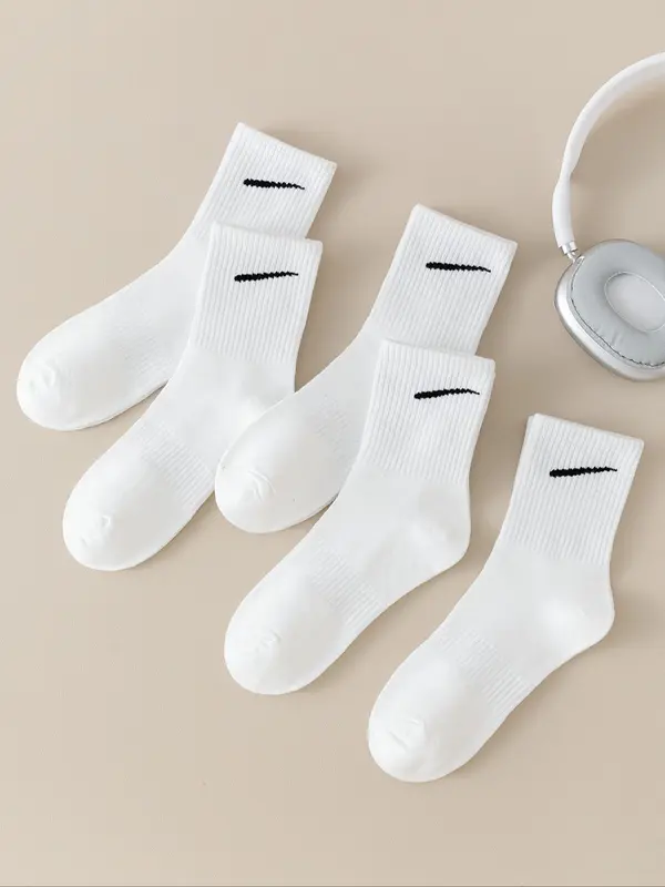 Women's Mid-calf Socks, Casual Comfy Breathable Socks for Daily Wear, Women's Socks for All Seasons 1
