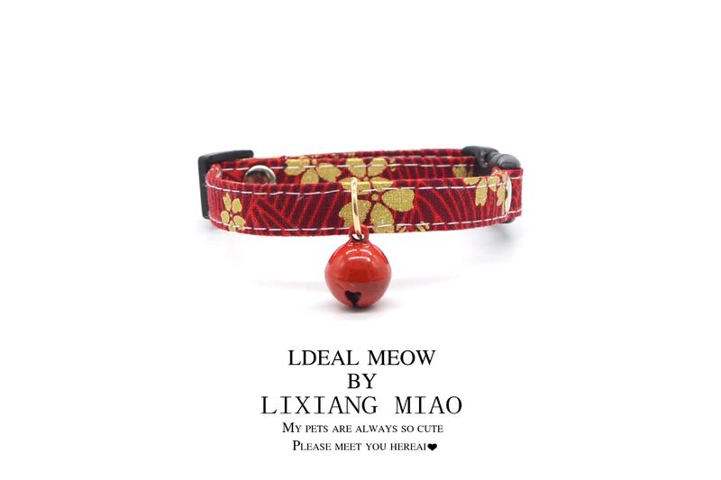 Product Introduction of Pet Neckband Necklace Lightweight Cute Bell Red Festive Decorative Cloth Material Cat Small Dog 8
