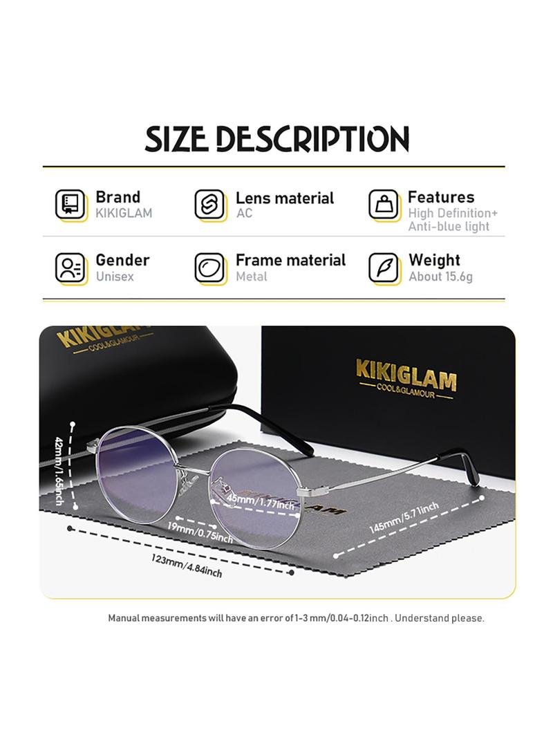 Product Introduction of Unisex Vintage Round Frame Eyeglasses, Trendy Casual Eyeglasses for Everyday Use, Fashion Accessories for Outdoor Activities 1