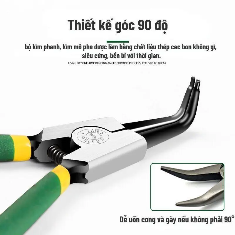 bộ 4 kìm mở phe, Bộ kìm mở phanh kềm phe cong, thẳng, ra vào và lò xo  - Duai Brand Elite Store 4