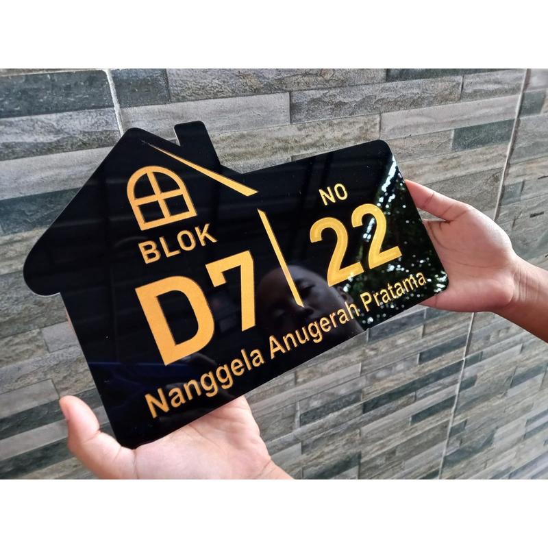 NOMOR RUMAH 28 x 18 cm / BAHAN ACRYLIC / LASER CUTTING 3