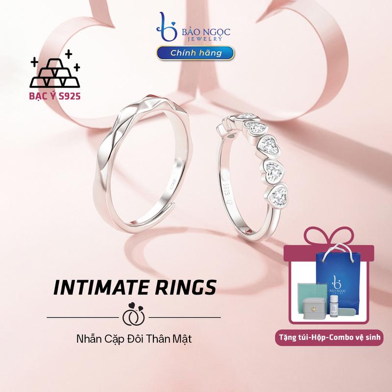Intimate Rings - Nhẫn Cặp Đôi Thân Mật Quà tặng tình yêu, khẳng định chủ quyền Freesize Nam Nữ - [Bảo Ngọc Jewelry] Women sliver  jewelery