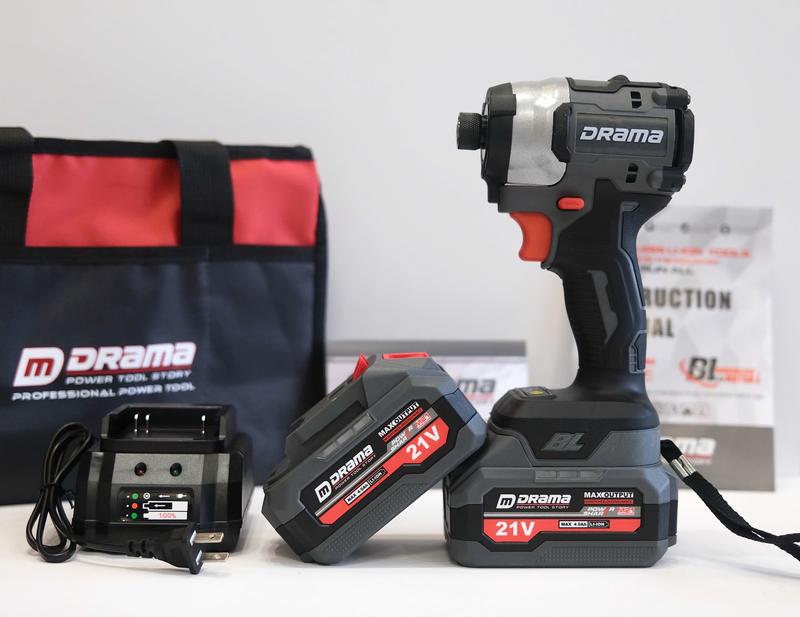Máy chuyên vít DRAMA lực siết 360Nm- Màu xám - khỏe tốc nhanh - chân pin thông dụng