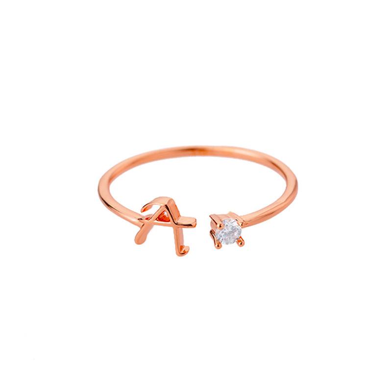 Simple Letter Ring English Letter Ring Women's Opening Adjustable Ring Name Ring 8