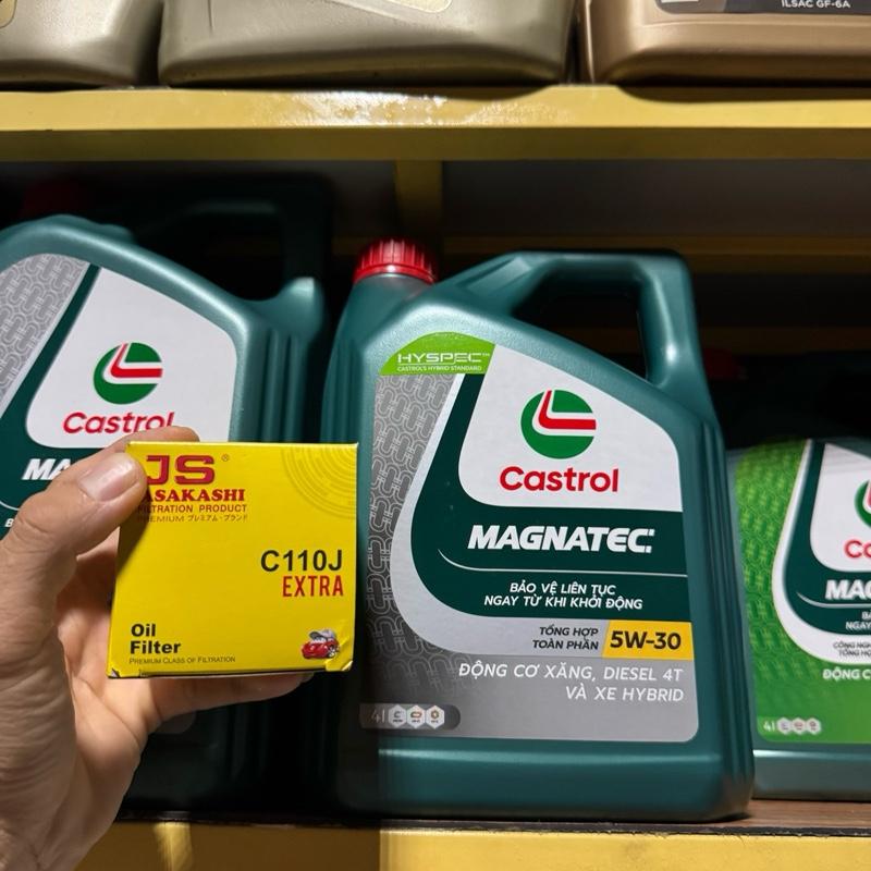 Combo nhớt lọc Castrol tổng hợp dành cho vios veloz yaris altis xl7 swift raize.