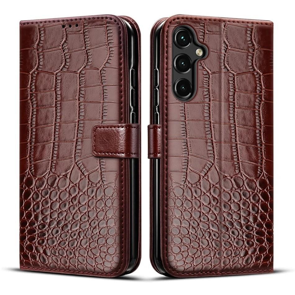 เคส Samsung Galaxy A15 5G 4G SM-A155F, กระเป๋าสตางค์ ที่ใส่บัตร พร้อมขาตั้ง, ซองหนังฝาพับแม่เหล็ก, ส