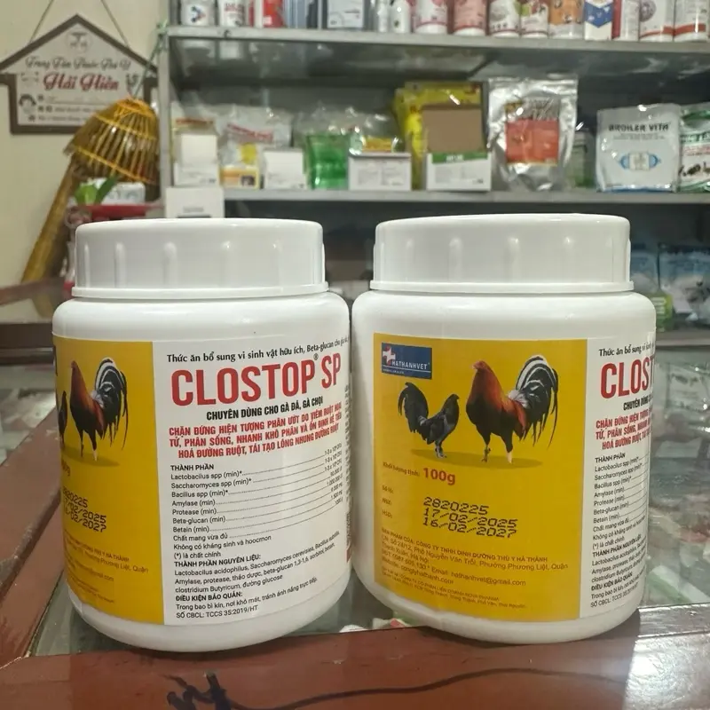 100gr Clostop -Men bào tử -  phân ướt, phân nát, viêm ruột hoại tử, ecoli, thương hàn, mọc lông nhung đường ruột