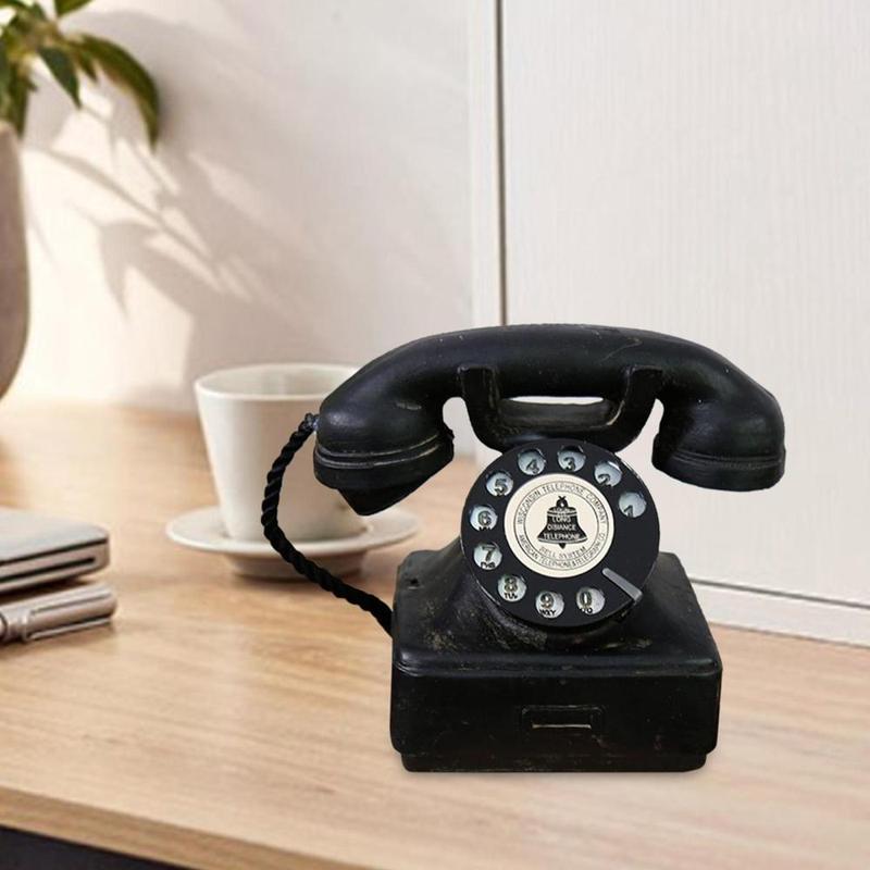 Máy điện thoại bàn cắm dây kiểu cổ điển – đạo cụ chụp ảnh, máy điện thoại retro sáng tạo dùng làm đồ trang trí cho quầy bar, bàn làm việc, quán cà phê và khách sạn