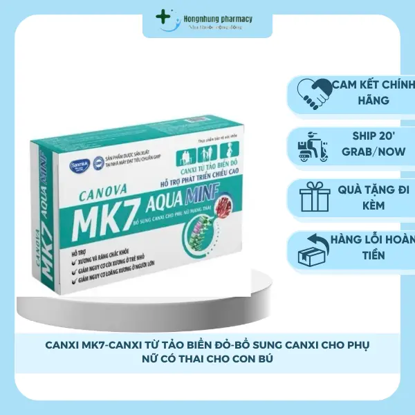CANOVA MK7-Canxi từ tảo biển đỏ bổ sung canxi cho phụ nữ có thai cho con bú 0