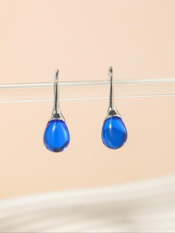 Fashionable Blue Teardrop Shaped Earrings, Fashion Jewelry for Party, Daily Clothing Decor, Trendy All-match & Exquisite Jewelry for Birthday Gift 2