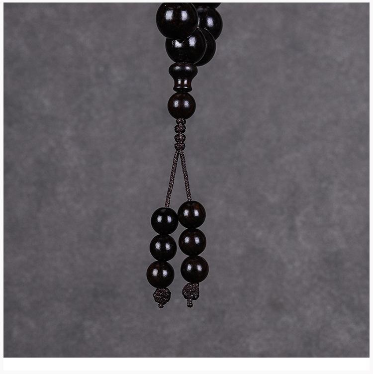 Tasbih Kayu Eboni Hitam Asli  33&99 Butir - Gelang Tasbih Pria Wanita untuk Ramadan Idul Fitri Oleh-Oleh Umroh Gelang Doa Muslim Manik Pendek Kayu Cendana Ungu Ebony