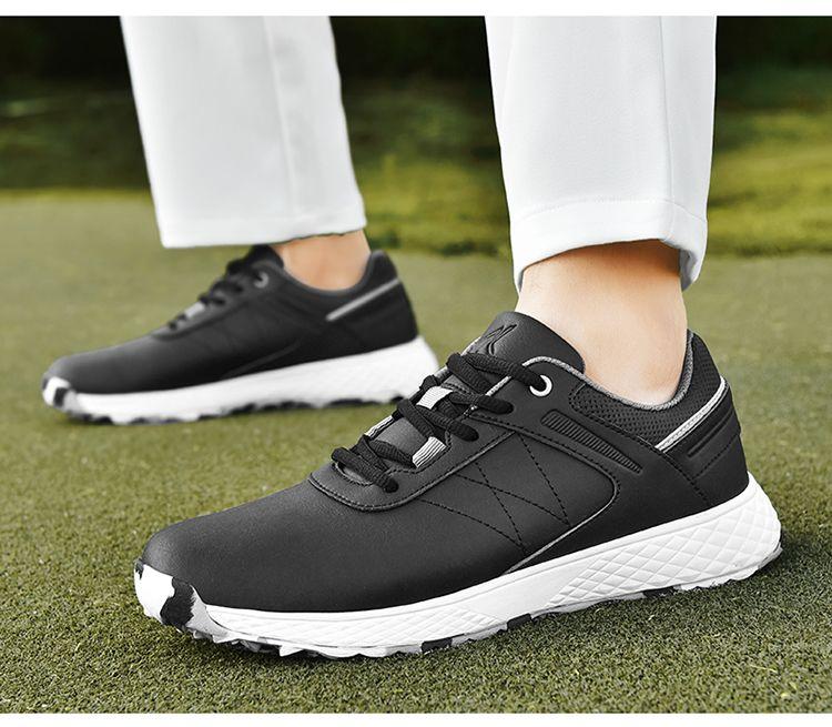 Product Introduction of New Golf Shoe Men and Women Couple Models White Shoes Fixed Studs Non-Slip Waterproof Professional Training Shoes Qx24025 29