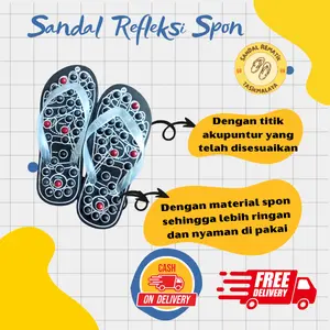 sandal refleksi sandal terapi sandal kesehatan jepit spon untuk terapi reamtik asam urat pria wanita murah 4