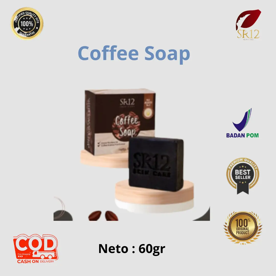 SR12 Herbal Coffee Soap / Sabun Kopi Untuk Flek Hitam Mencerahkan Perawatan Membersihkan