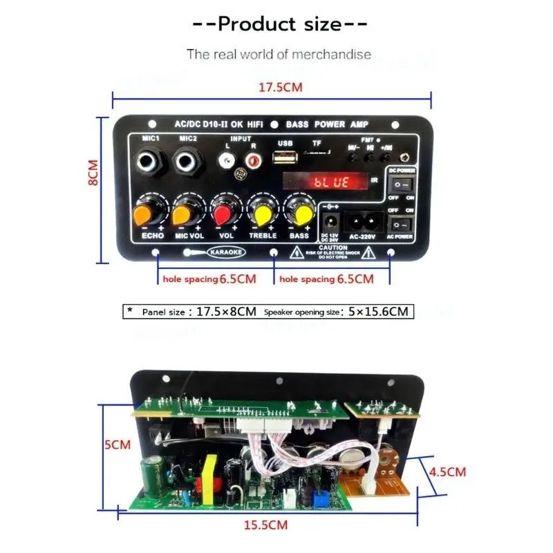 D10 Ⅱ 900W Amplifier Board Tampilan Digital Power Amplifier Board Untuk 8-12 Inci Speaker AC 220V-DC 12V-24V Bluetooth 5.0 Karaoke Audio Bluetooth USB FM Radio Player Subwoofer 5