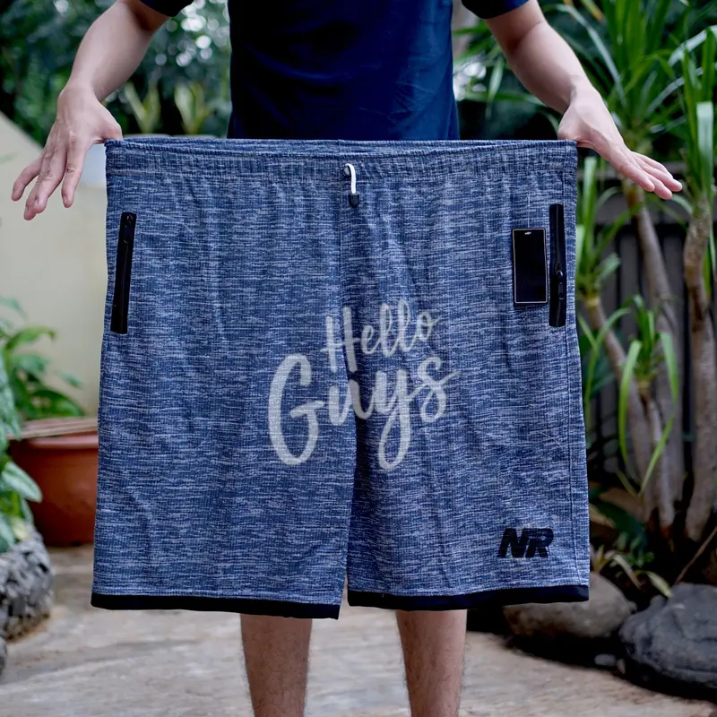 Celana pendek jumbo bb 120kg 110kg 100kg 90kg 80kg ukuran 3XL - 4XL motif polos kantung resleting 1