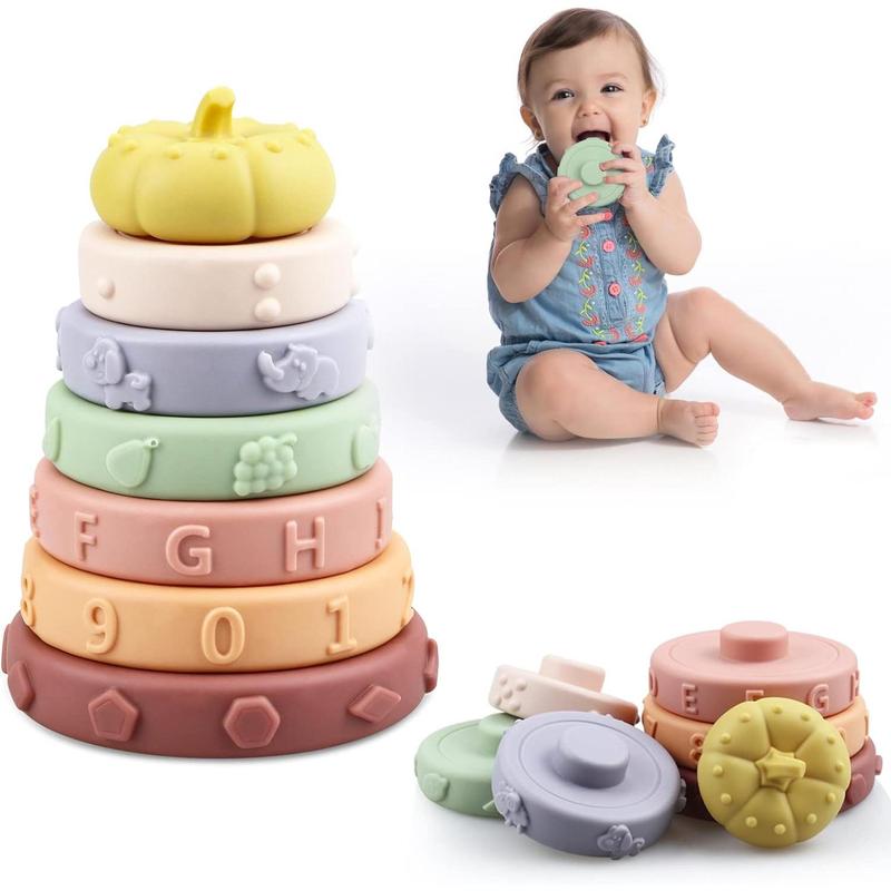Silicone Stacking Rings Toys,7PCS Infant Stacking Circle Toy - TikTok ...