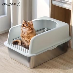 Luxury Stainless Steel Litter Box, Odor-resistant, Leak-proof, Stain-proof, Rust-proof, Easy-clean Design for Small Cats - Perfect for Pet Owners Seeking Convenience and Hygiene