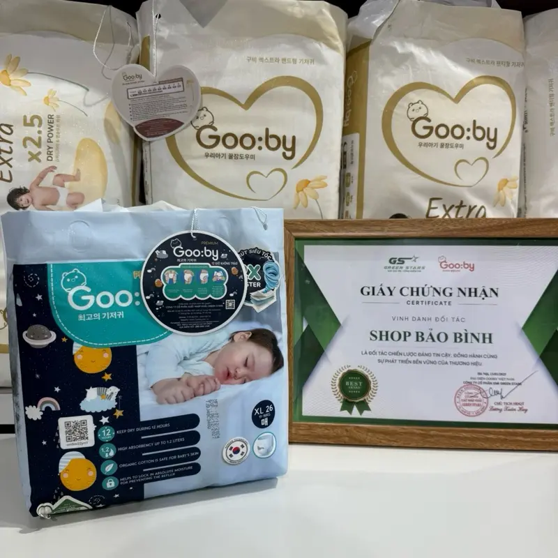 [Combo 2] Bỉm Đêm Tã,Bỉm Gooby Extra mềm mại,an toàn,thấm hút size NB/S/S-M/M/L/XL/XXL/XXXL cho bé Sơ Sinh-35kg +có quà tặng bim chobe tã  quần 6