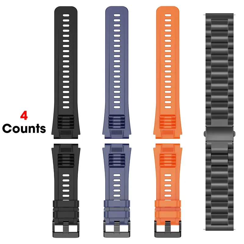 Silicone/Stainless Steel Watch Band Compatible With V69/NX8, 1 Set Quick Release Replacement Watch Band for Men, Smart Watch Accessories 8