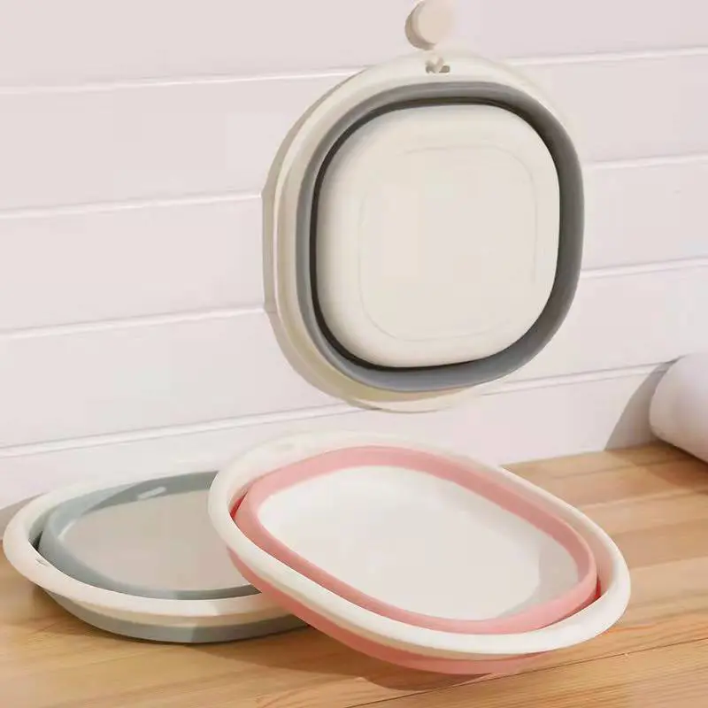 Chậu gấp gọn thau xếp gọn silicon rửa mặt tay chân đa năng dùng tại nhà, du lịch tiện lợi tiết kiệm diện tích không gian Welike 2