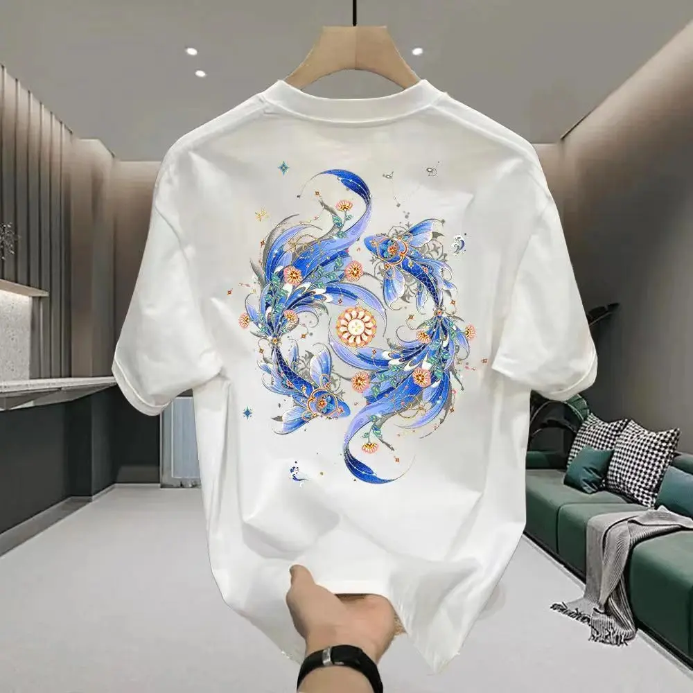 Áo Thun In Hình, Thương Hiệu Hợp Xu Hướng ngắn Tay, Chất Liệu Cotton Nguyên Chất, Thời Trang, Unisex, Áo Thun Cổ Thuyền Dễ Phối Đồ Thích Hợp Cho Mùa Hè, Hàng Mới Về
