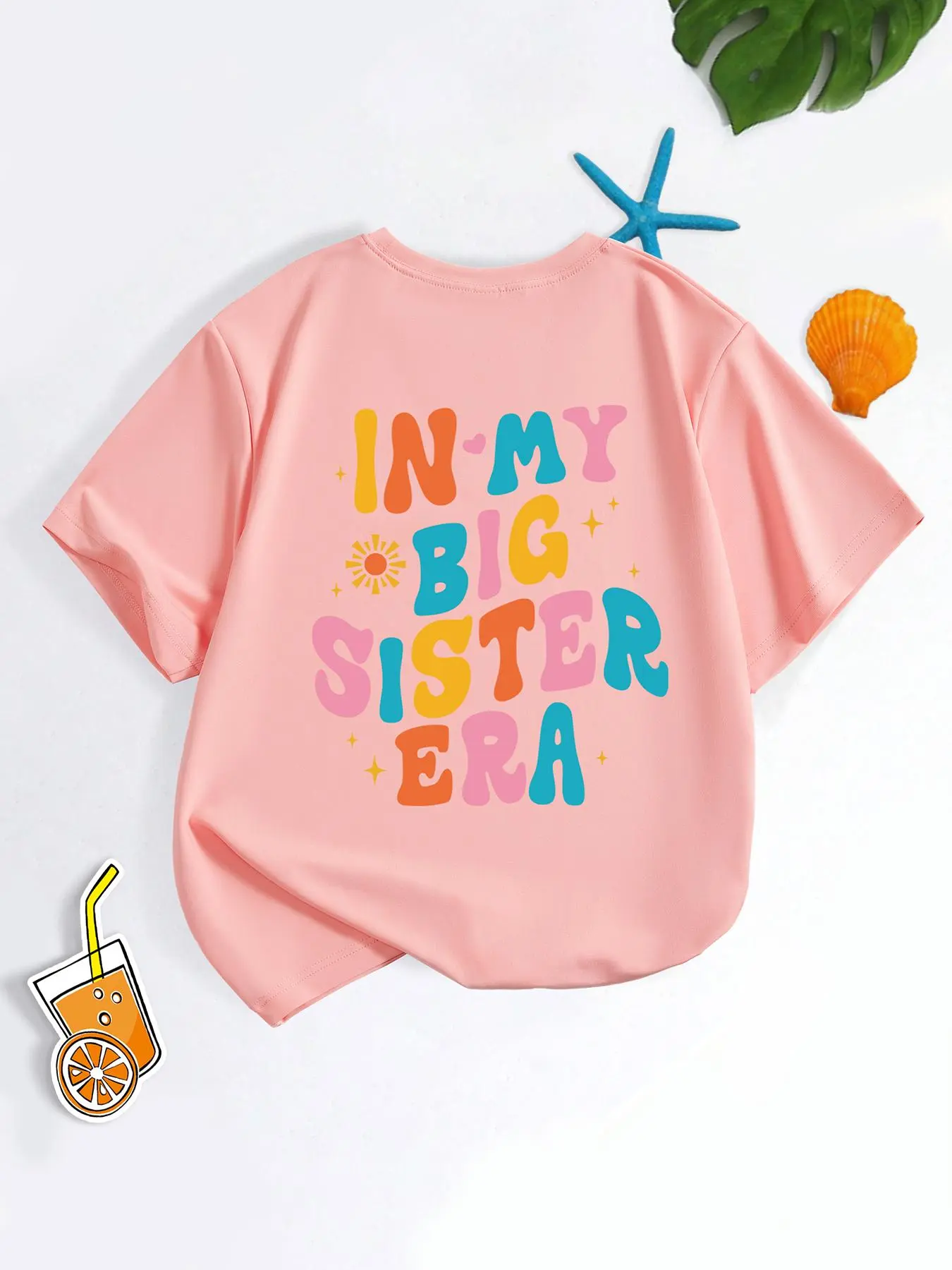 Girl's Cartoon Letter  Print Round Neck Tee, Casual Short Sleeve T-shirt for Daily Wear, Kids Clothes for All Seasons