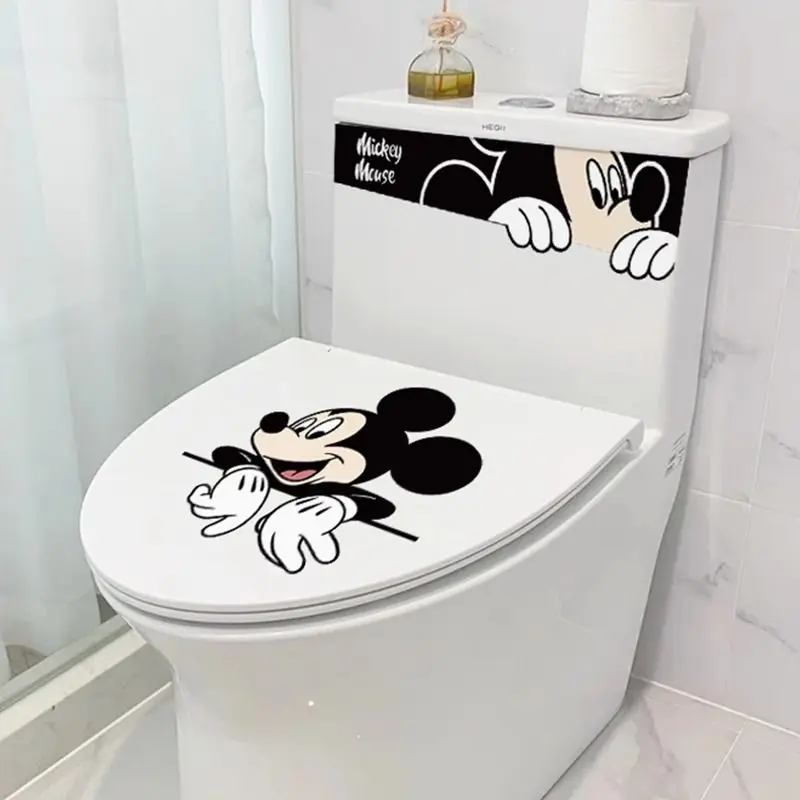 Pelekat Tudung Tandas, Corak Kreatif, Diperibadikan, Hiasan, Tema Mickey, Kalis Air, Sesuai untuk Bilik Mandi, Filem Hiasan