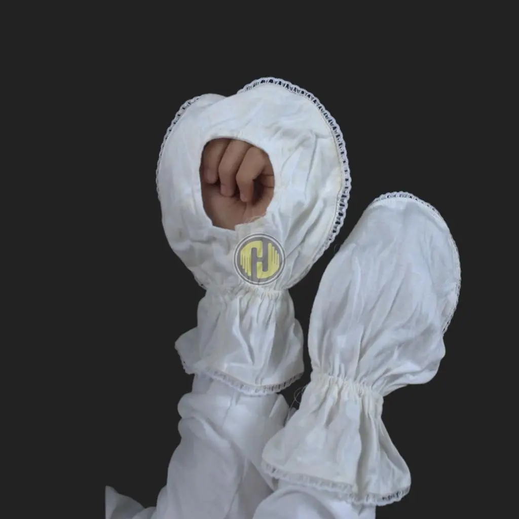 Sarung Tangan Wanita Perlengkapan Haji dan Umroh - Panjang Kaos, Putih Susu - Gloves