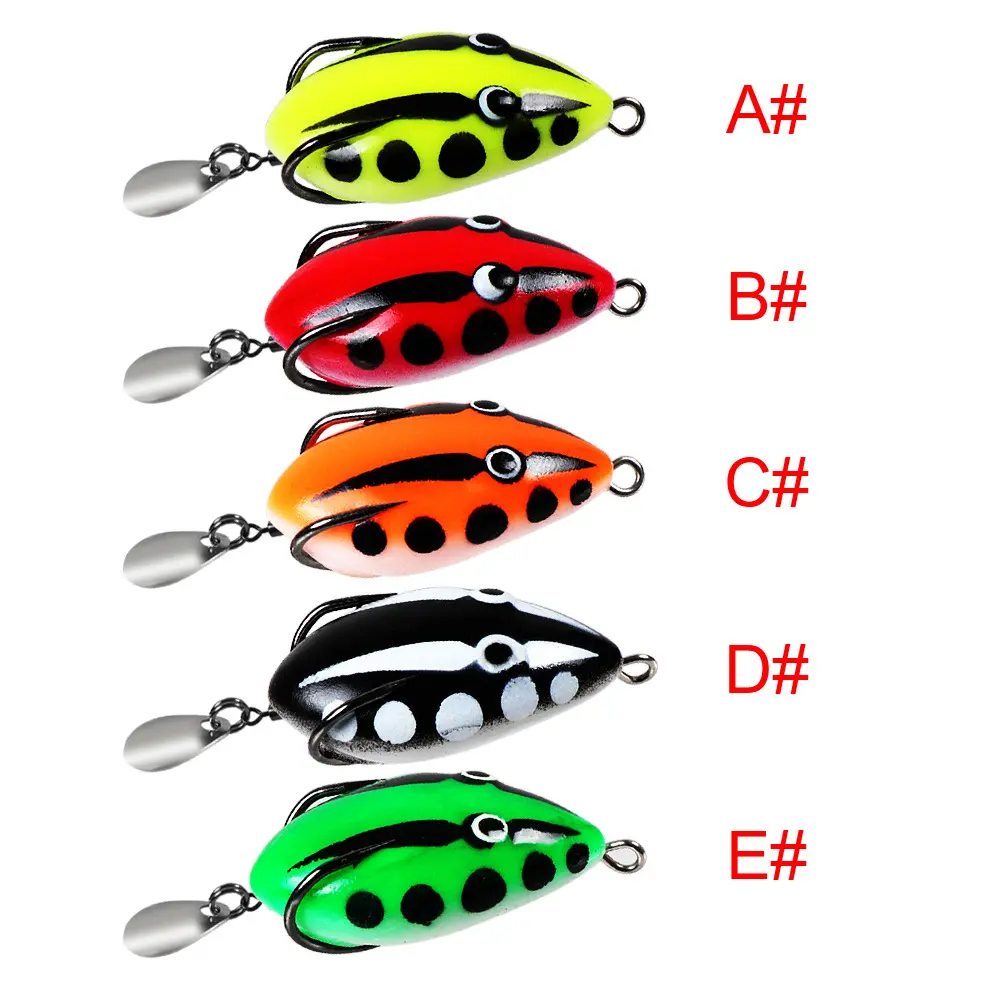 Soft frog fishing lures 4cm / 5.6g, mini soft fishing lures, double hooks, shirt, water-Ray frog artificial bait rip  stick candat  sotong minnows giant  frost  minnow fishing  accessories