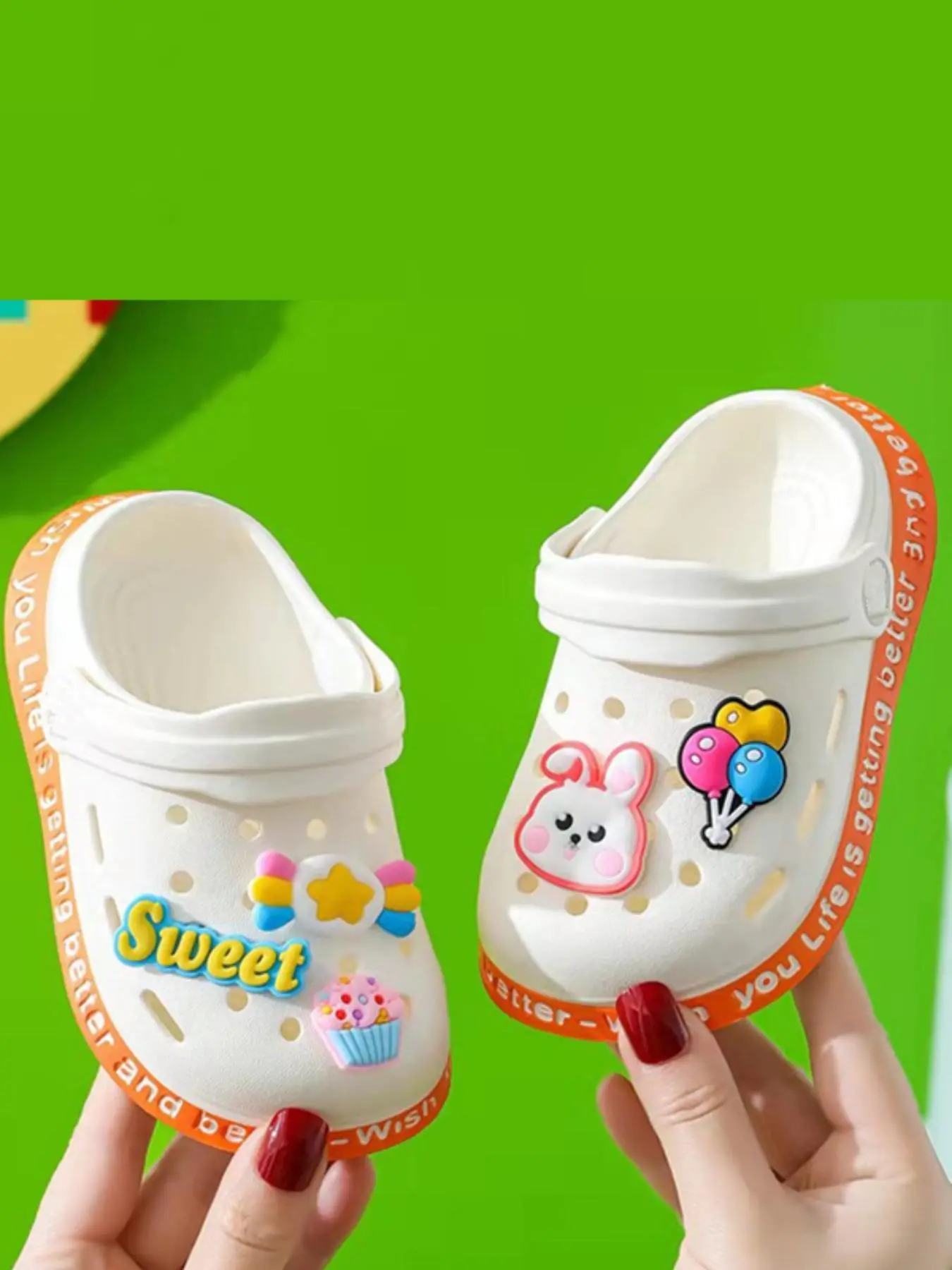 Kids Summer 2024 Soft Slip on Clogs, Fashionable No-slip Color Block Letter Design Lightweight Slippers, Comfortable & Breathable Footwear for Infant Toddler Young Boys Girls