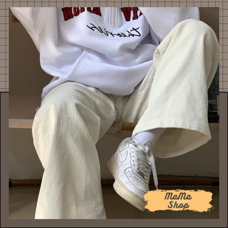 Quần Ống Rộng Nữ Nhung Tăm Culottes Hàn Quốc Ulzzang Pants 1